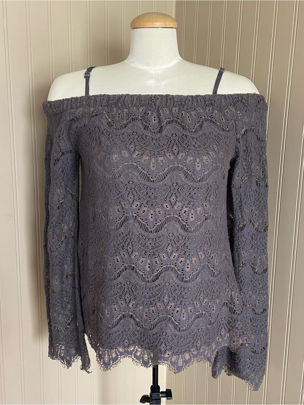 Y2K No Boundaries Lace Off The Shoulder Long Sleeve Blouse Shirt Women’s Medium